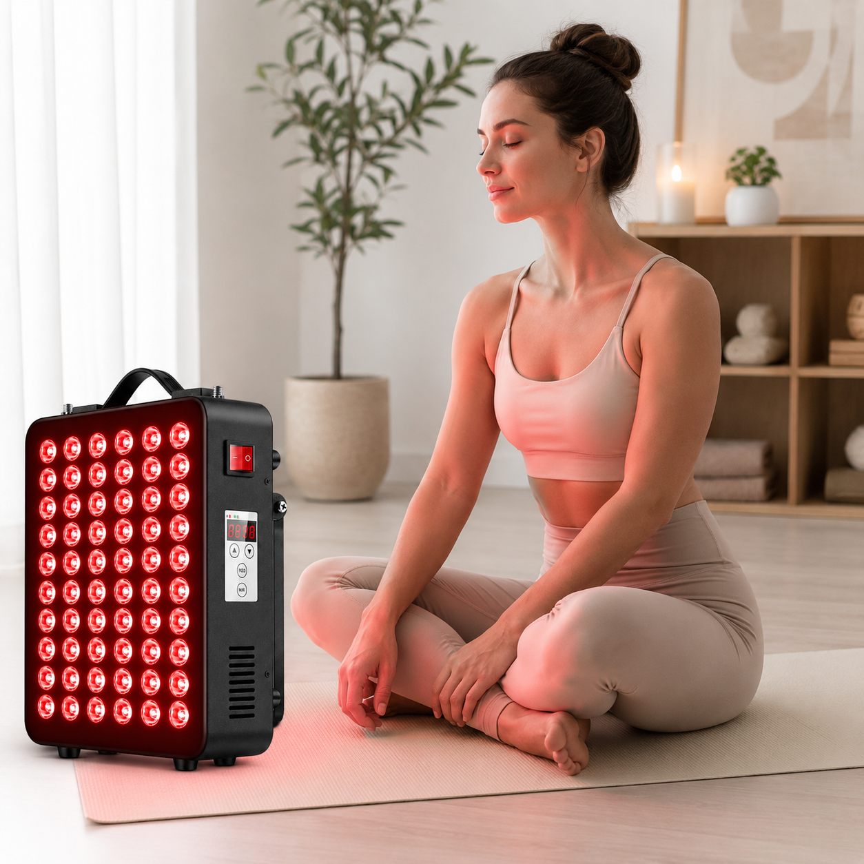300W Red & Near-Infrared Light Panel with Timer and Hanging Kit