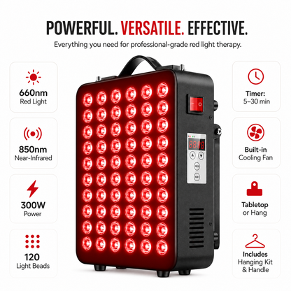 300W Red & Near-Infrared Light Panel with Timer and Hanging Kit