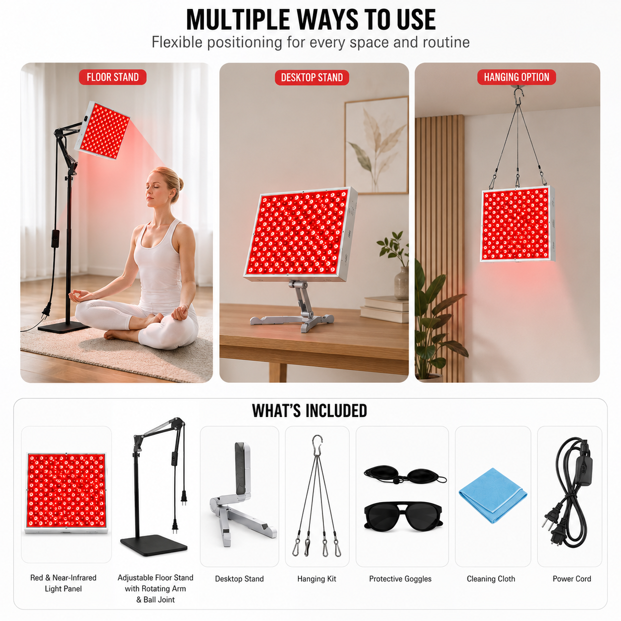 BEAM BLISS Red & Near-Infrared Light Panel with Adjustable Stand