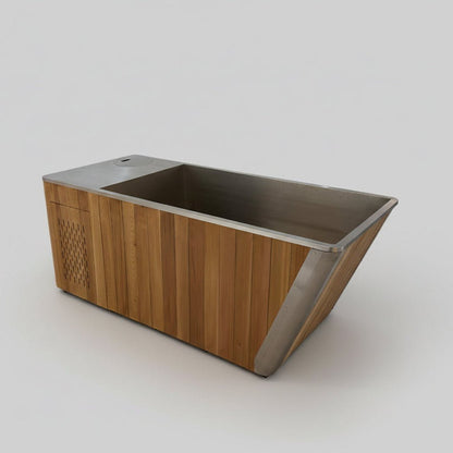 Wood & Stainless Steel Plunge Pool with Chiller/Heater